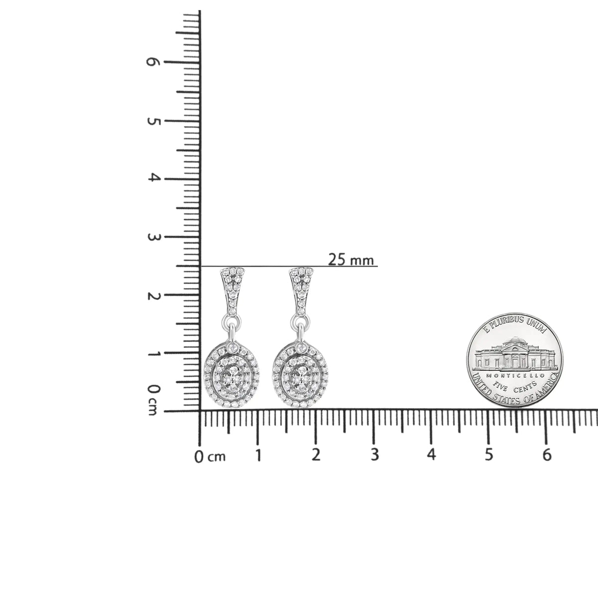 .925 Sterling Silver 1.0 Cttw Diamond Cluster Oval Shape Drop and Dangle Earrings (I-J Color, I3 Clarity)