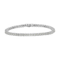 Pulsera de tenis con placa milagrosa engastada con ilusión de diamantes de 2,0 ct en plata esterlina 925 (color IJ, claridad I3) - 7"