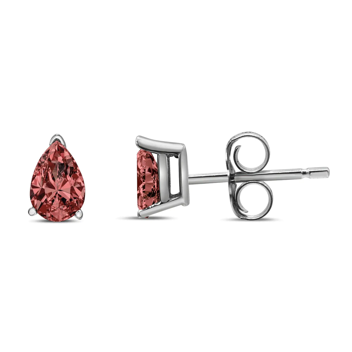 Aros clásicos de 4 puntas con diamantes negros cuadrados de talla princesa de 2,00 ct en plata esterlina 925 con cierre de rosca (color elegante, claridad I2-I3)