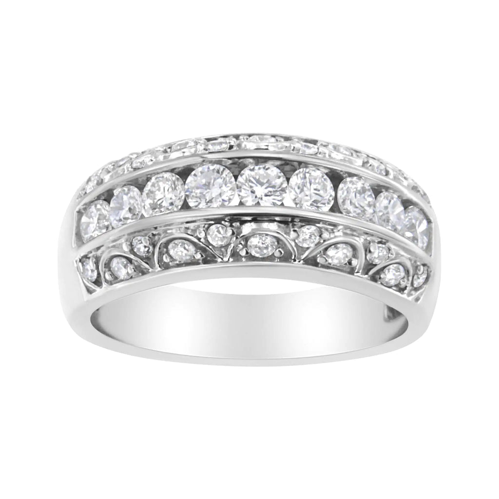 Anillo de cóctel cultivado en laboratorio de 1 ct en plata esterlina 925 (color FG, claridad VS2-SI1)