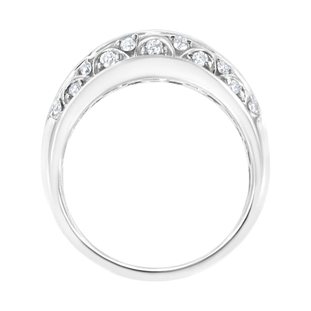 Anillo de cóctel cultivado en laboratorio de 1 ct en plata esterlina 925 (color FG, claridad VS2-SI1)