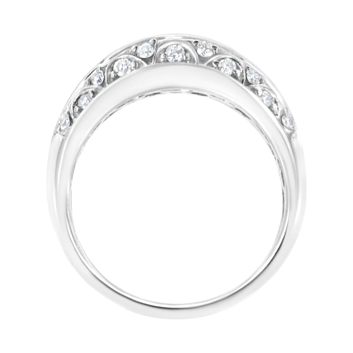 Anillo de cóctel cultivado en laboratorio de 1 ct en plata esterlina 925 (color FG, claridad VS2-SI1)