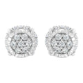 .925 Sterling Silver 1/3 cttw Round-cut Diamond Floral Stud Earring (I-J Clarity, I3 Color)