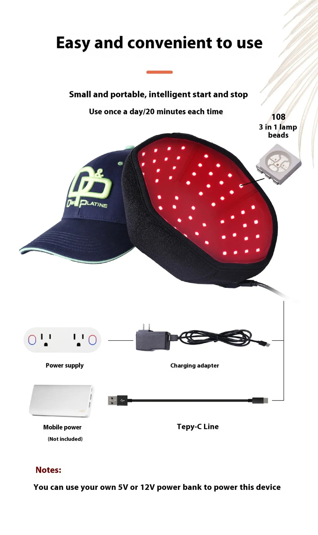Bonnet de croissance de cheveux infrarouge