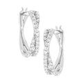 Aro con cruz de diamantes cultivados en laboratorio de 3/4 ct en plata esterlina 925 (color FG, claridad VS2-SI1)