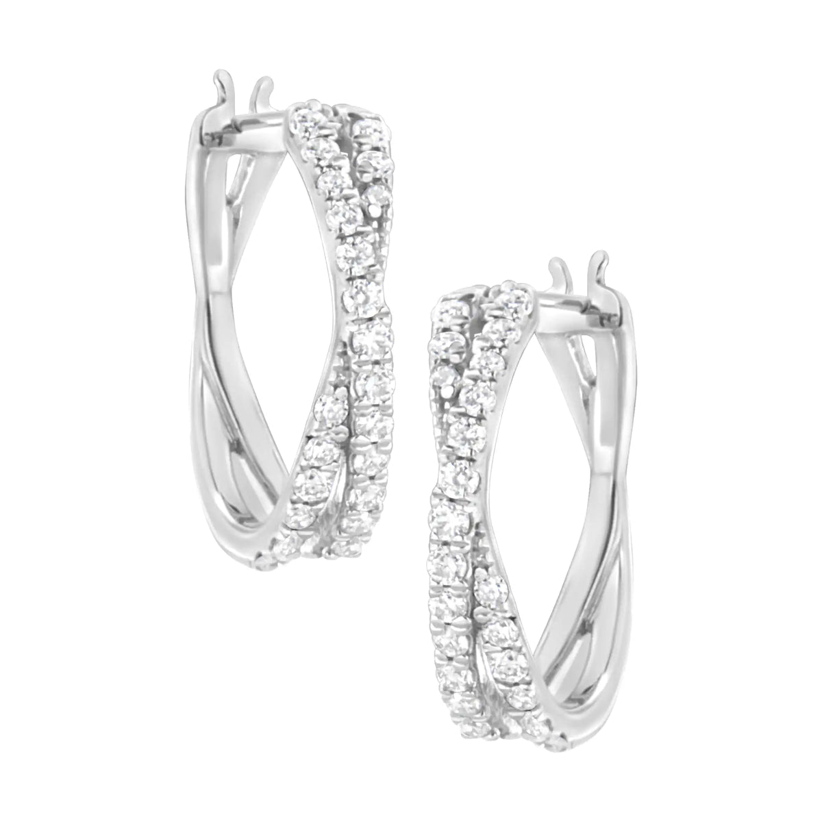 Aro con cruz de diamantes cultivados en laboratorio de 3/4 ct en plata esterlina 925 (color FG, claridad VS2-SI1)