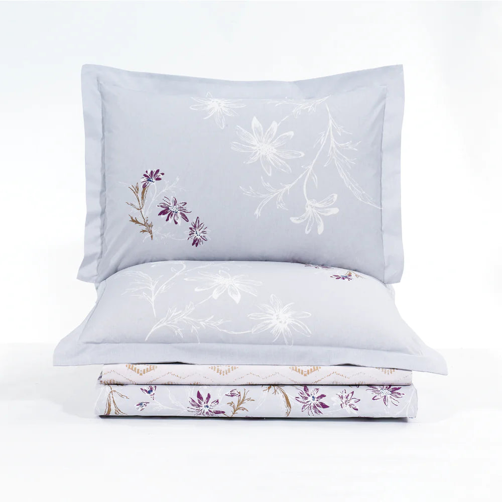 Juego de funda nórdica de popelina para cama de matrimonio Hobby Jardin Mor