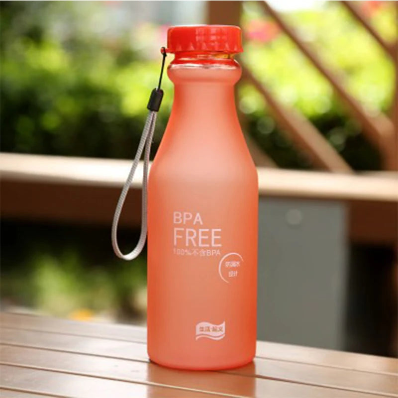 550ML Candy-Colored Drinkware Leak-proof Plastic Portable Non-breakable Soda Bottle Sealed Water Cup Beverage Water Bottle