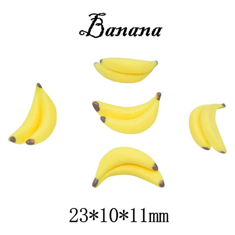 10Pcs 1:12 Dollhouse Miniature Resin Artificial Fake Miniature Food Fruit Banana Play DollHouse Toy Decorative Craft