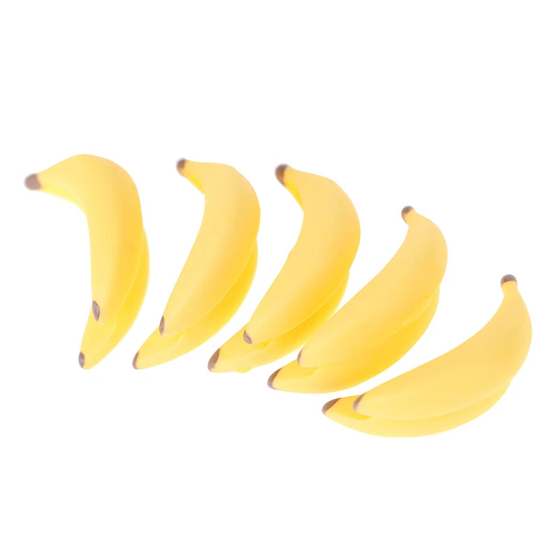 10Pcs 1:12 Dollhouse Miniature Resin Artificial Fake Miniature Food Fruit Banana Play DollHouse Toy Decorative Craft