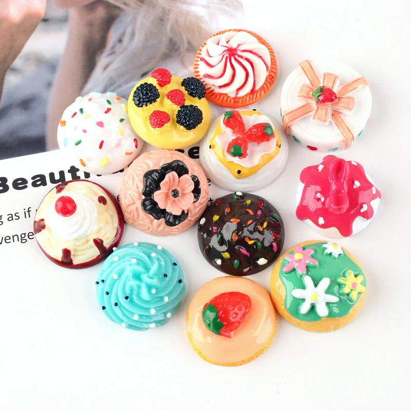10Pcs/Set Cute Mini Candy Donut Doll Food Pretend Play Dollhouse Accessories Miniature Home Craft Decor Cake Kids Kitchen Toys
