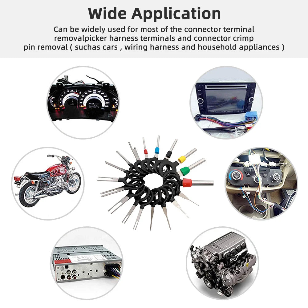 26/41pcs Car Terminal Ejector Kit Pin Removal Tool Set Automotive Electrical Stylus Wire Puller Tool Crimp Connector Extractor