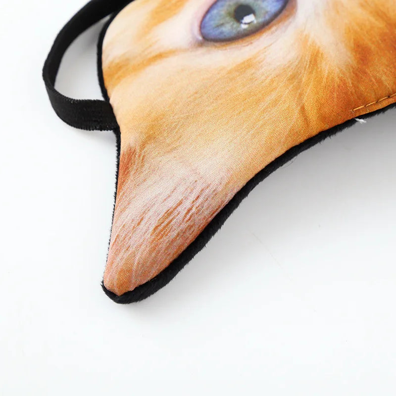 Travel Sleeping Blindfold Novelty Lifelike 3D Animal Eye Mask Funny Cat Tiger Pug Glasses Dog Cartoon Fox Eye Patch Sleep Mask