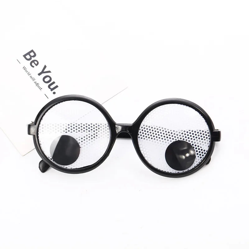 New Type Creative Plastic Cute Will Turn the Eyeball Round Frame Funny Party Glasses Entertainment Game Novelty Toys