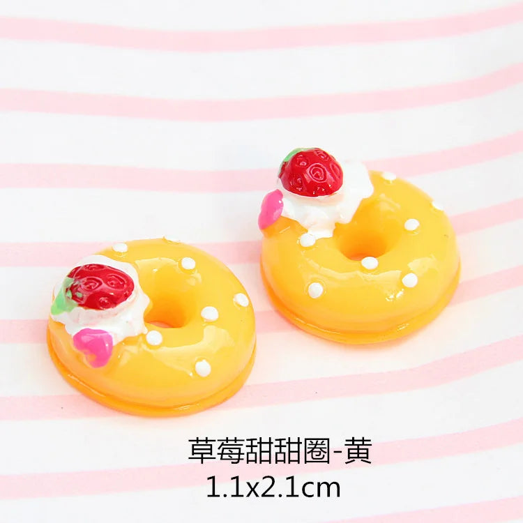 10Pcs/Set Cute Mini Candy Donut Doll Food Pretend Play Dollhouse Accessories Miniature Home Craft Decor Cake Kids Kitchen Toys