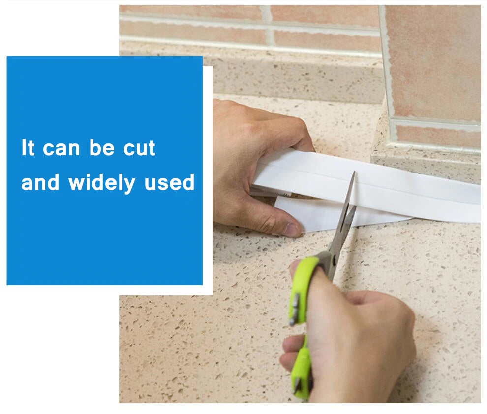 3.2M Home Accessories Waterproof Mold Proof Adhesive Tape Durable Use PVC Material Kitchen Bathroom Wall Sealing Tape