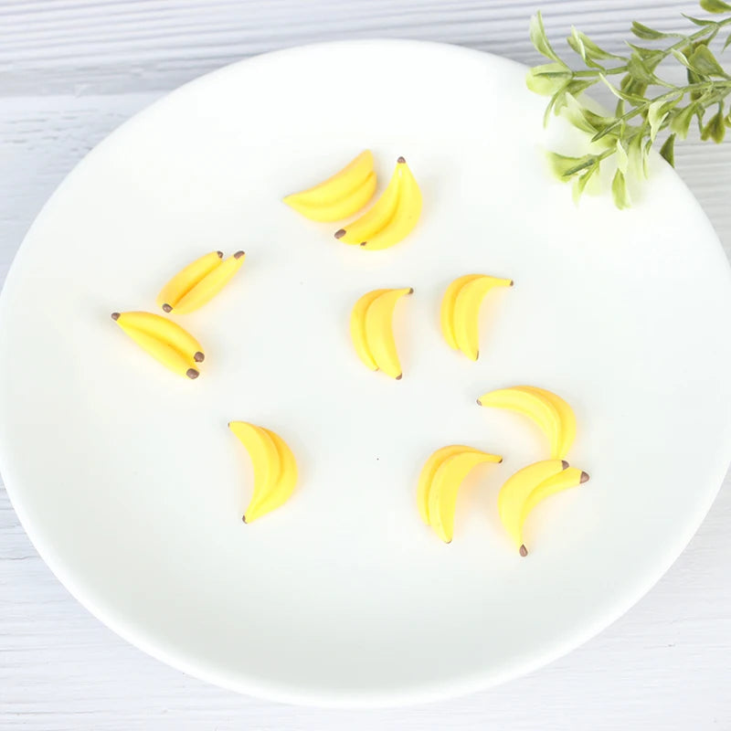10Pcs 1:12 Dollhouse Miniature Resin Artificial Fake Miniature Food Fruit Banana Play DollHouse Toy Decorative Craft