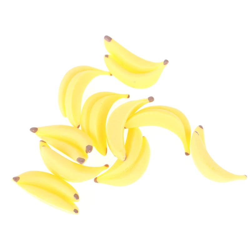 10Pcs 1:12 Dollhouse Miniature Resin Artificial Fake Miniature Food Fruit Banana Play DollHouse Toy Decorative Craft