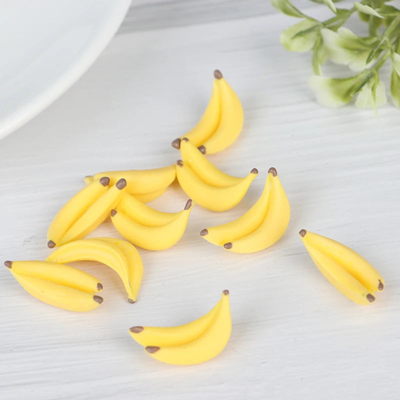 10Pcs 1:12 Dollhouse Miniature Resin Artificial Fake Miniature Food Fruit Banana Play DollHouse Toy Decorative Craft