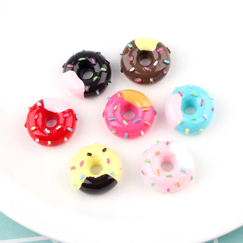 10Pcs/Set Cute Mini Candy Donut Doll Food Pretend Play Dollhouse Accessories Miniature Home Craft Decor Cake Kids Kitchen Toys