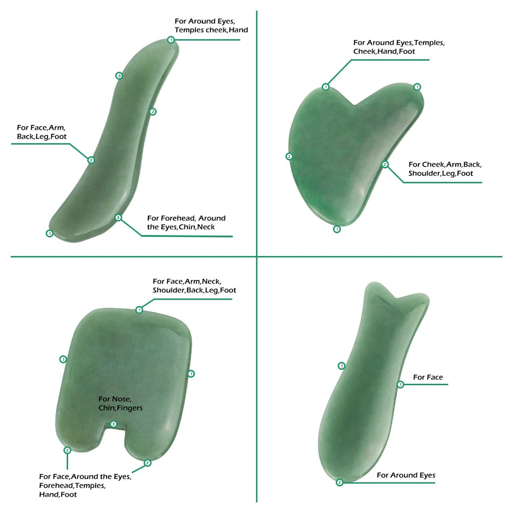 Rose Quartz Face Massager Gua Sha Scraper Natural Jade Stone Skin Care Massager for Body Facial Neck Back Beauty Health Eye SPA