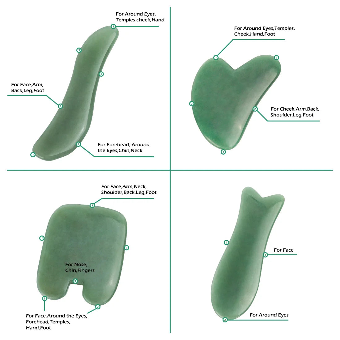 Rose Quartz Face Massager Gua Sha Scraper Natural Jade Stone Skin Care Massager for Body Facial Neck Back Beauty Health Eye SPA