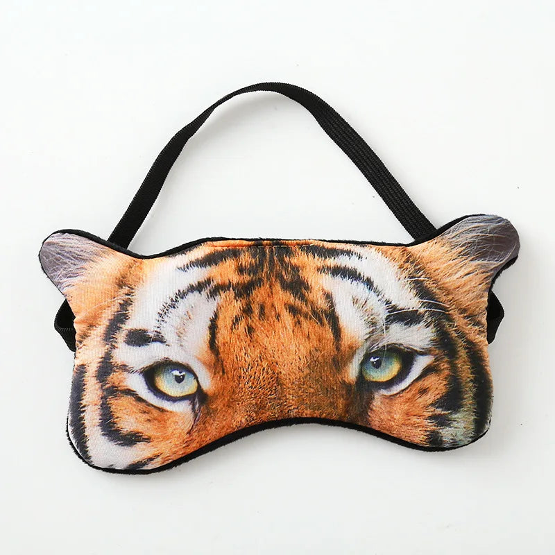 Travel Sleeping Blindfold Novelty Lifelike 3D Animal Eye Mask Funny Cat Tiger Pug Glasses Dog Cartoon Fox Eye Patch Sleep Mask