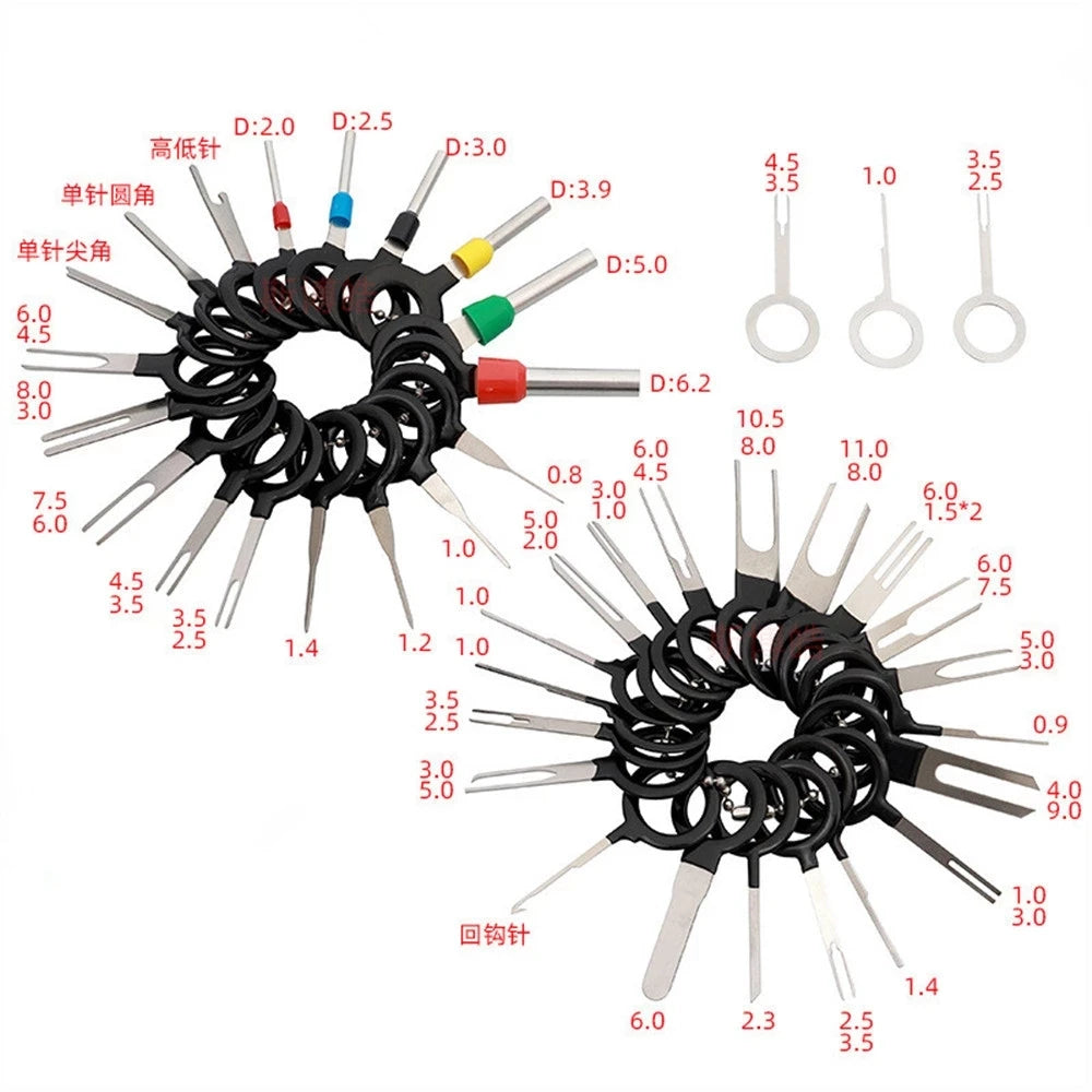 100pcs Puller Tool Motorist Kit Wires Pin Extractor Automotive Stylus Tooling Set Car Terminals Removal Auto Disassembly Tooling