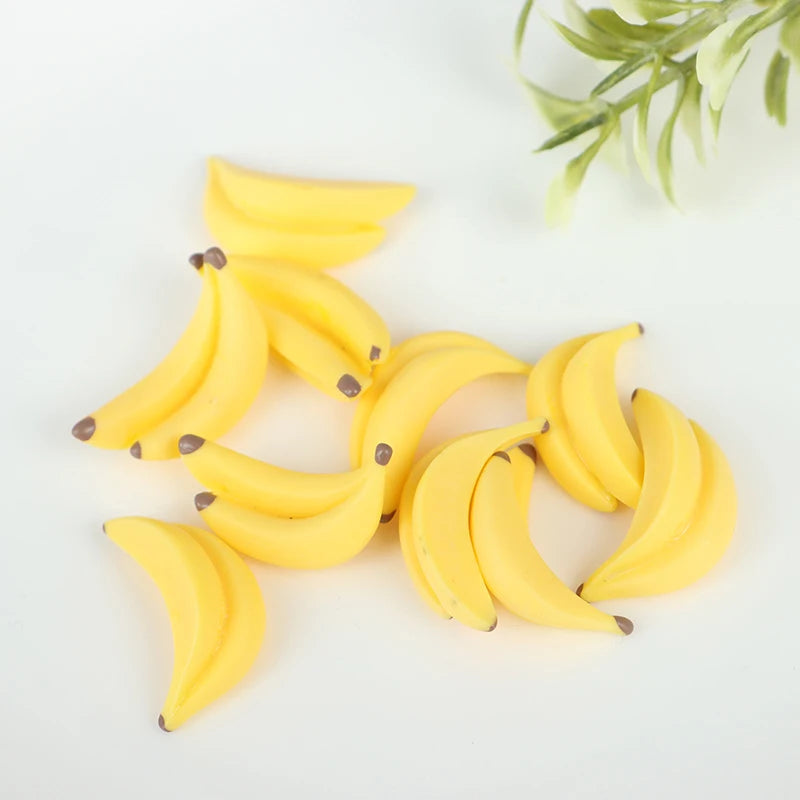 10Pcs 1:12 Dollhouse Miniature Resin Artificial Fake Miniature Food Fruit Banana Play DollHouse Toy Decorative Craft