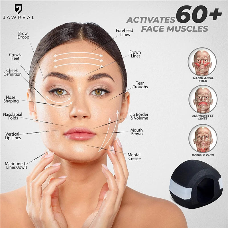 Food-grade Silica Gel Safe Jaw Trainer Anti-stress Face Fitness Ball Breaker Facial Toner Anti-Wrinkle Jawline Muscle Exerciser