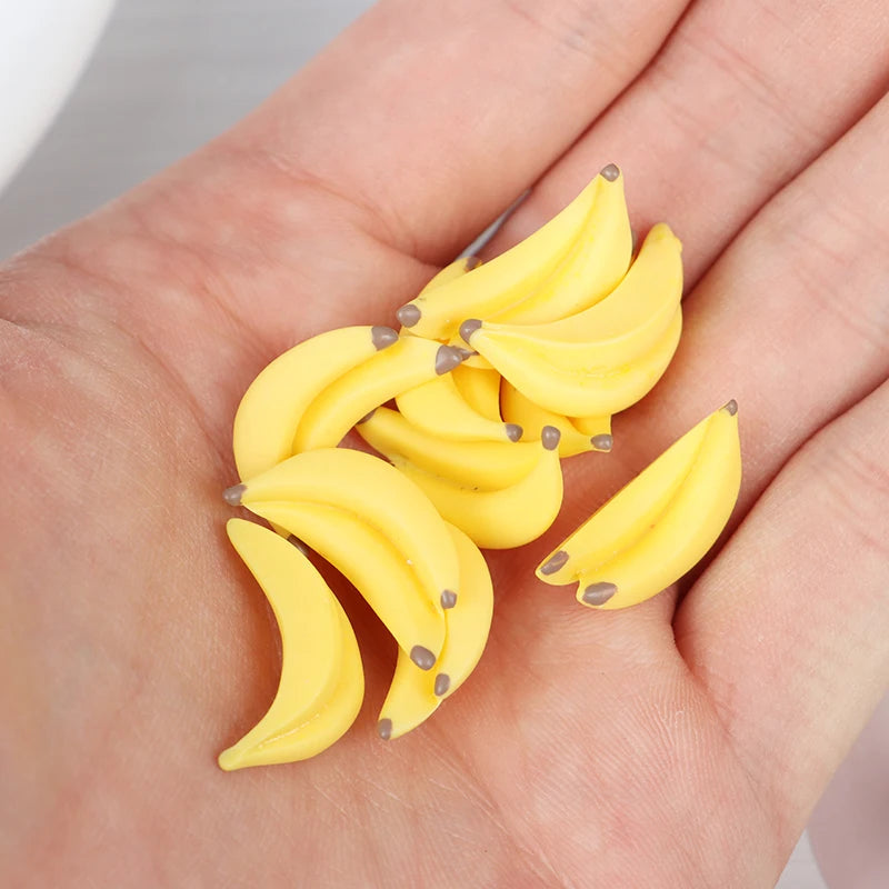 10Pcs 1:12 Dollhouse Miniature Resin Artificial Fake Miniature Food Fruit Banana Play DollHouse Toy Decorative Craft