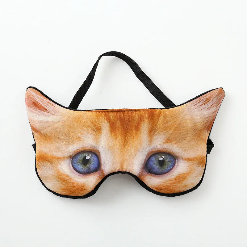 Travel Sleeping Blindfold Novelty Lifelike 3D Animal Eye Mask Funny Cat Tiger Pug Glasses Dog Cartoon Fox Eye Patch Sleep Mask