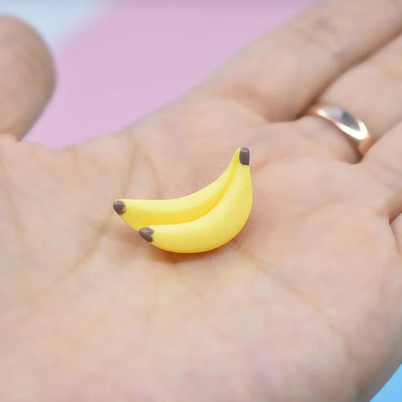 10Pcs 1:12 Dollhouse Miniature Resin Artificial Fake Miniature Food Fruit Banana Play DollHouse Toy Decorative Craft