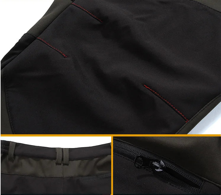 TRVLWEGO Hunting Climbing Camping Hiking Trekking Pants Softshell Autumn Winter Waterproof  Warmth Radiation Protection Men