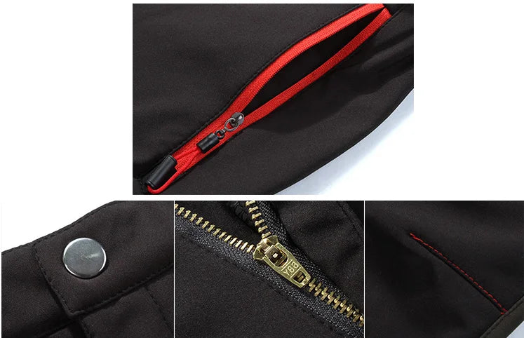 TRVLWEGO Hunting Climbing Camping Hiking Trekking Pants Softshell Autumn Winter Waterproof  Warmth Radiation Protection Men