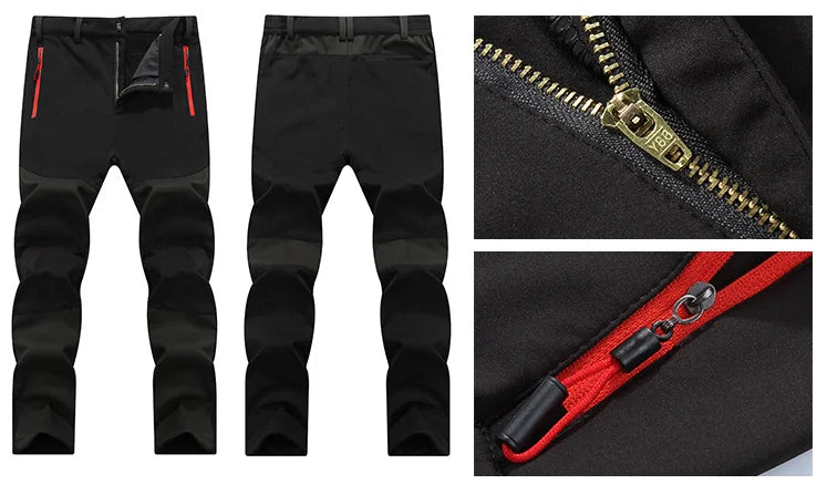 TRVLWEGO Hunting Climbing Camping Hiking Trekking Pants Softshell Autumn Winter Waterproof  Warmth Radiation Protection Men