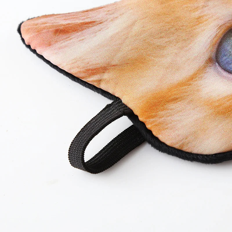 Travel Sleeping Blindfold Novelty Lifelike 3D Animal Eye Mask Funny Cat Tiger Pug Glasses Dog Cartoon Fox Eye Patch Sleep Mask