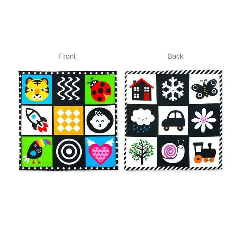 Baby Toys For Newborn Soft Cloth Book 0-24 Months Kids Learning Educational Black/White Cognition Rustle Sound Newspaper