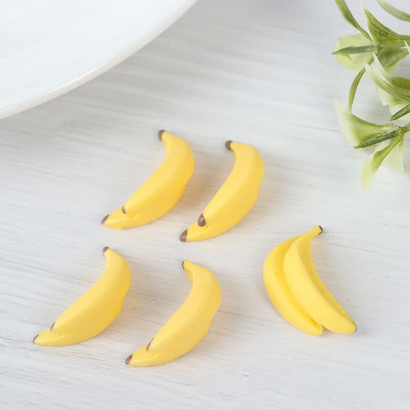 10Pcs 1:12 Dollhouse Miniature Resin Artificial Fake Miniature Food Fruit Banana Play DollHouse Toy Decorative Craft