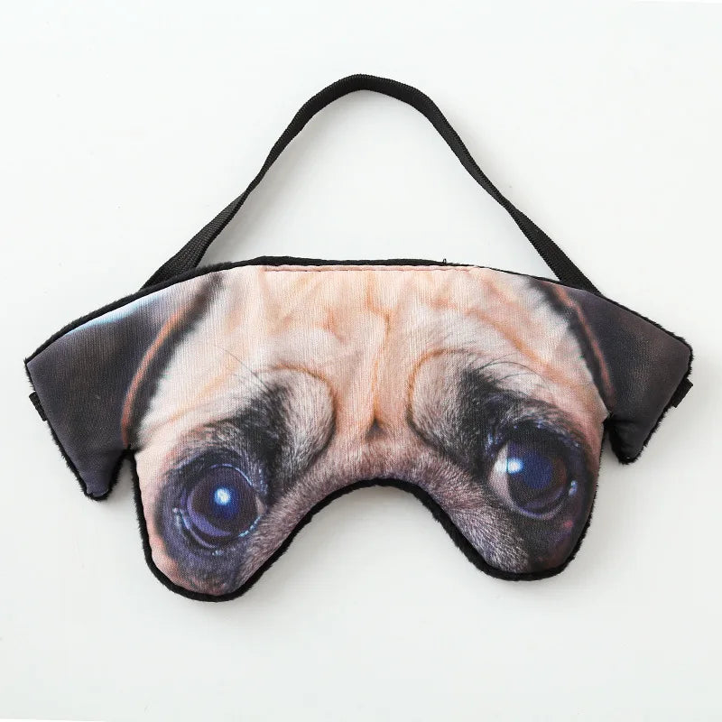 Travel Sleeping Blindfold Novelty Lifelike 3D Animal Eye Mask Funny Cat Tiger Pug Glasses Dog Cartoon Fox Eye Patch Sleep Mask