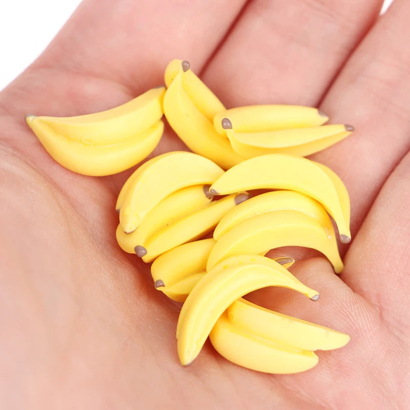 10Pcs 1:12 Dollhouse Miniature Resin Artificial Fake Miniature Food Fruit Banana Play DollHouse Toy Decorative Craft
