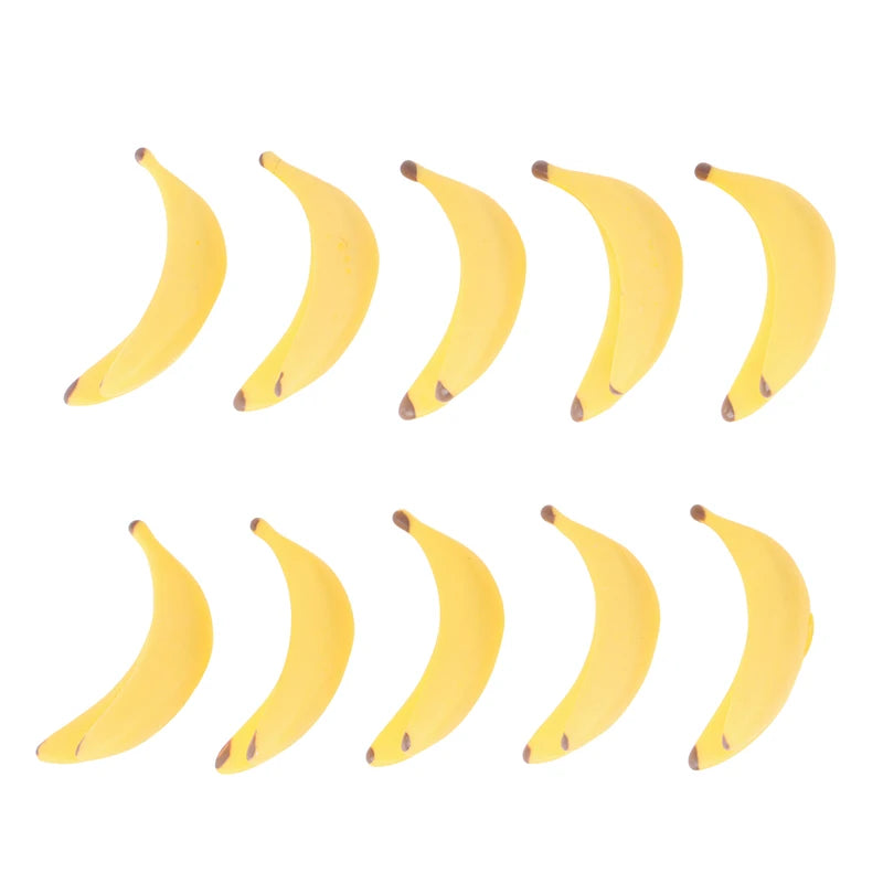 10Pcs 1:12 Dollhouse Miniature Resin Artificial Fake Miniature Food Fruit Banana Play DollHouse Toy Decorative Craft