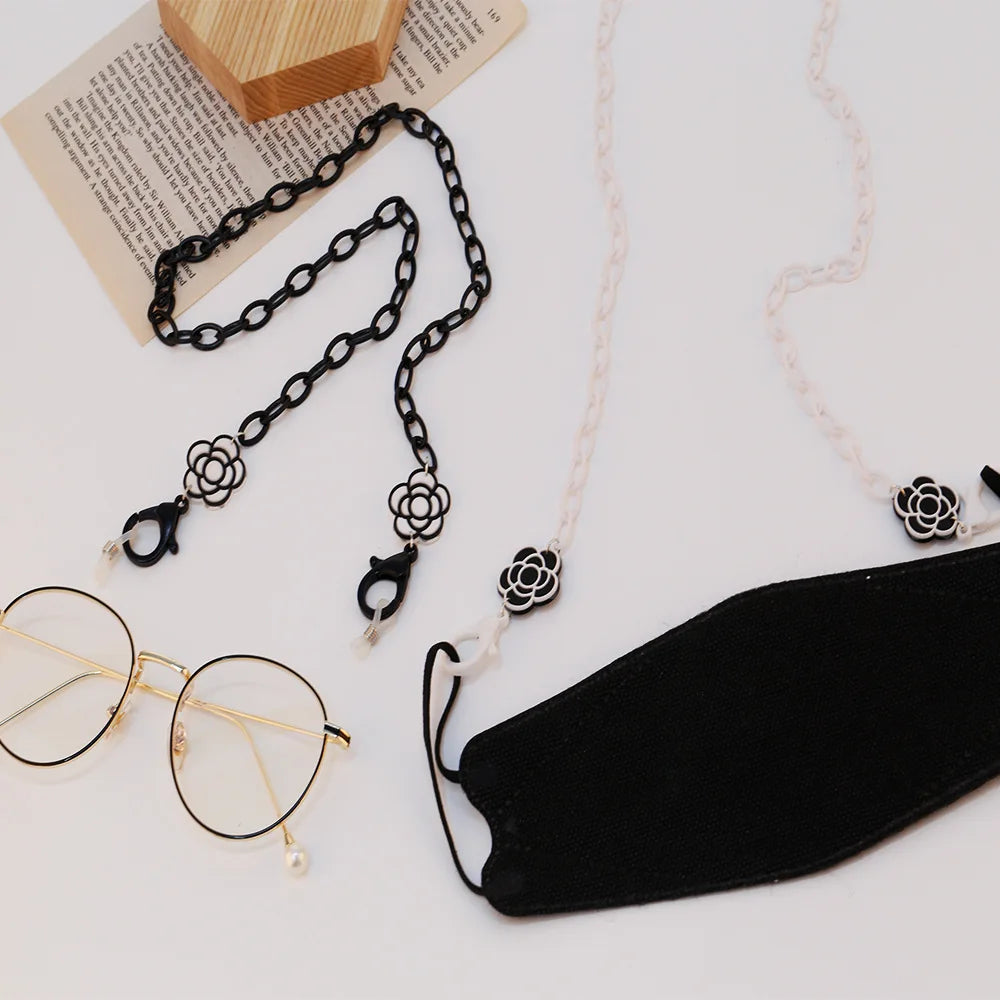 Woman Sunglasses Chain Flower Eyeglasses Cord Necklace Anti-Lost Mask Accessories Glasses Chain Cord Strap Rope   