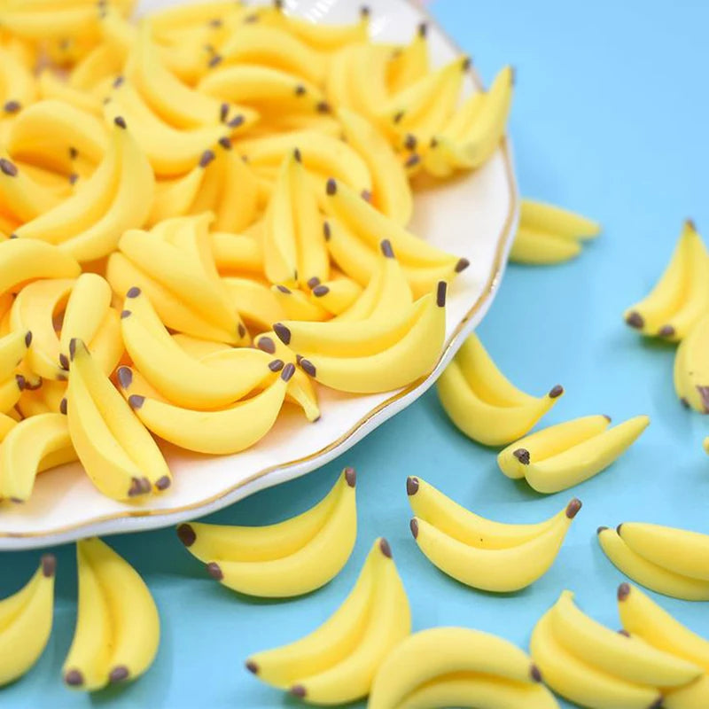 10Pcs 1:12 Dollhouse Miniature Resin Artificial Fake Miniature Food Fruit Banana Play DollHouse Toy Decorative Craft