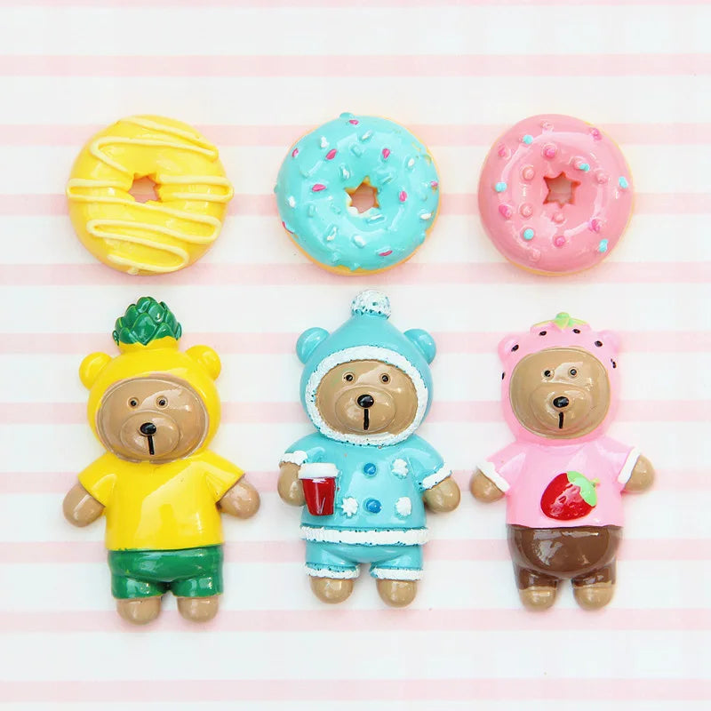 10Pcs/Set Cute Mini Candy Donut Doll Food Pretend Play Dollhouse Accessories Miniature Home Craft Decor Cake Kids Kitchen Toys