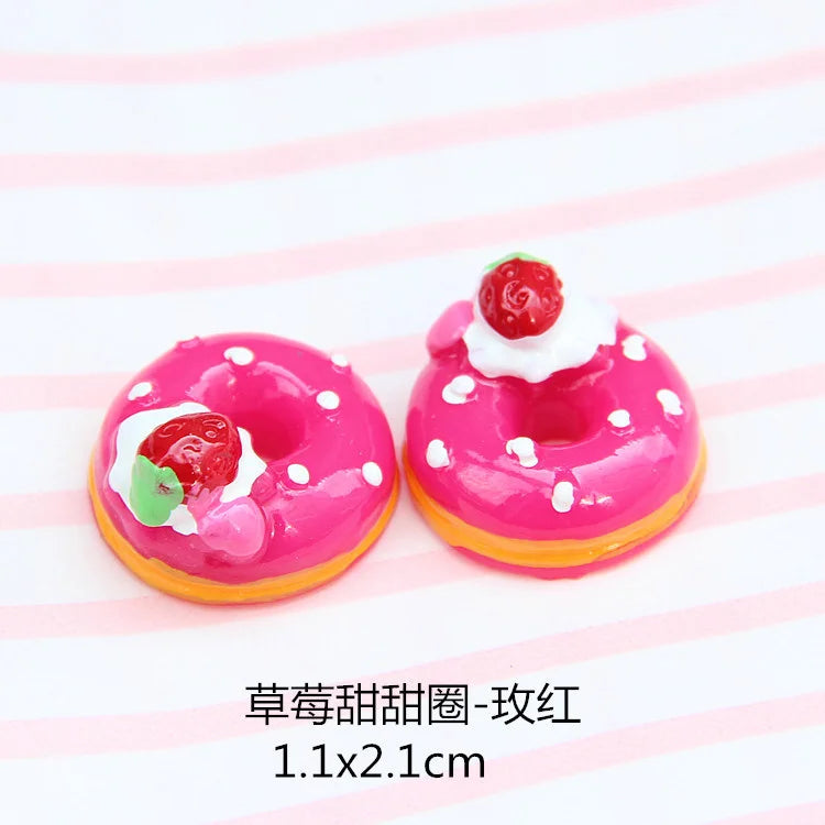 10Pcs/Set Cute Mini Candy Donut Doll Food Pretend Play Dollhouse Accessories Miniature Home Craft Decor Cake Kids Kitchen Toys