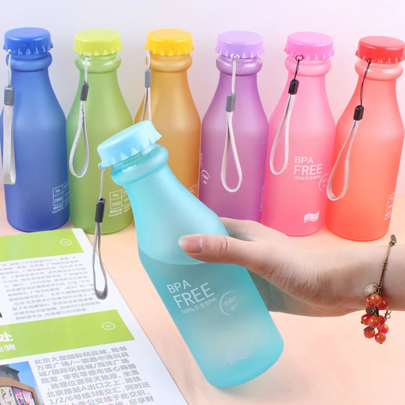 550ML Candy-Colored Drinkware Leak-proof Plastic Portable Non-breakable Soda Bottle Sealed Water Cup Beverage Water Bottle