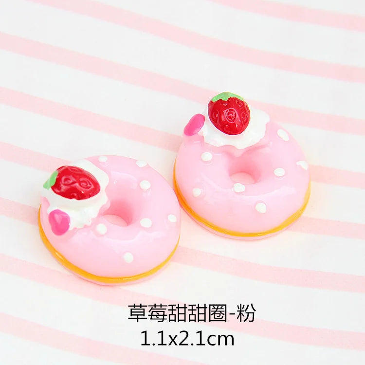 10Pcs/Set Cute Mini Candy Donut Doll Food Pretend Play Dollhouse Accessories Miniature Home Craft Decor Cake Kids Kitchen Toys