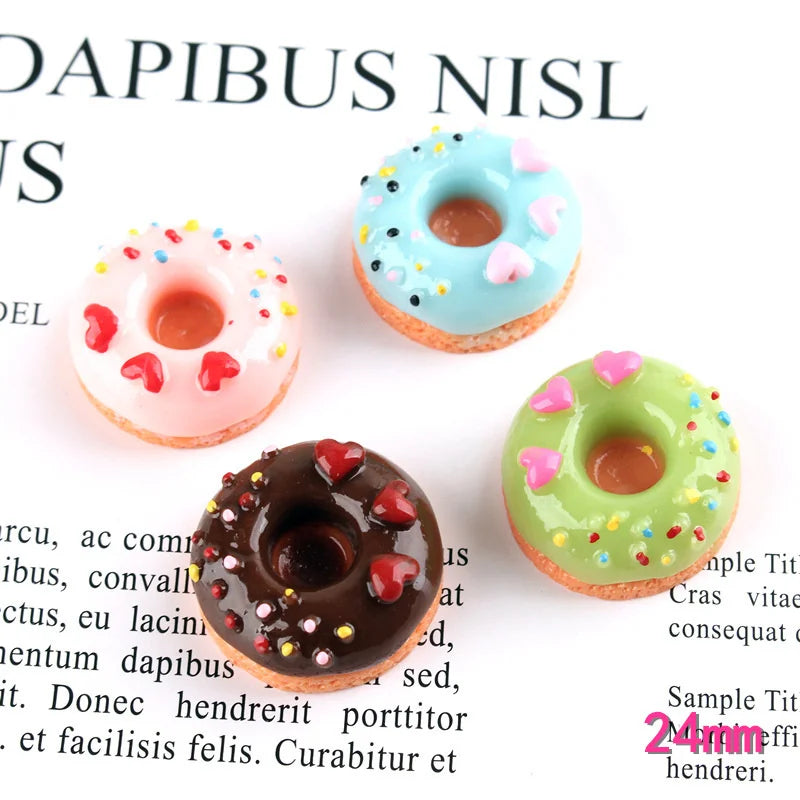 10Pcs/Set Cute Mini Candy Donut Doll Food Pretend Play Dollhouse Accessories Miniature Home Craft Decor Cake Kids Kitchen Toys
