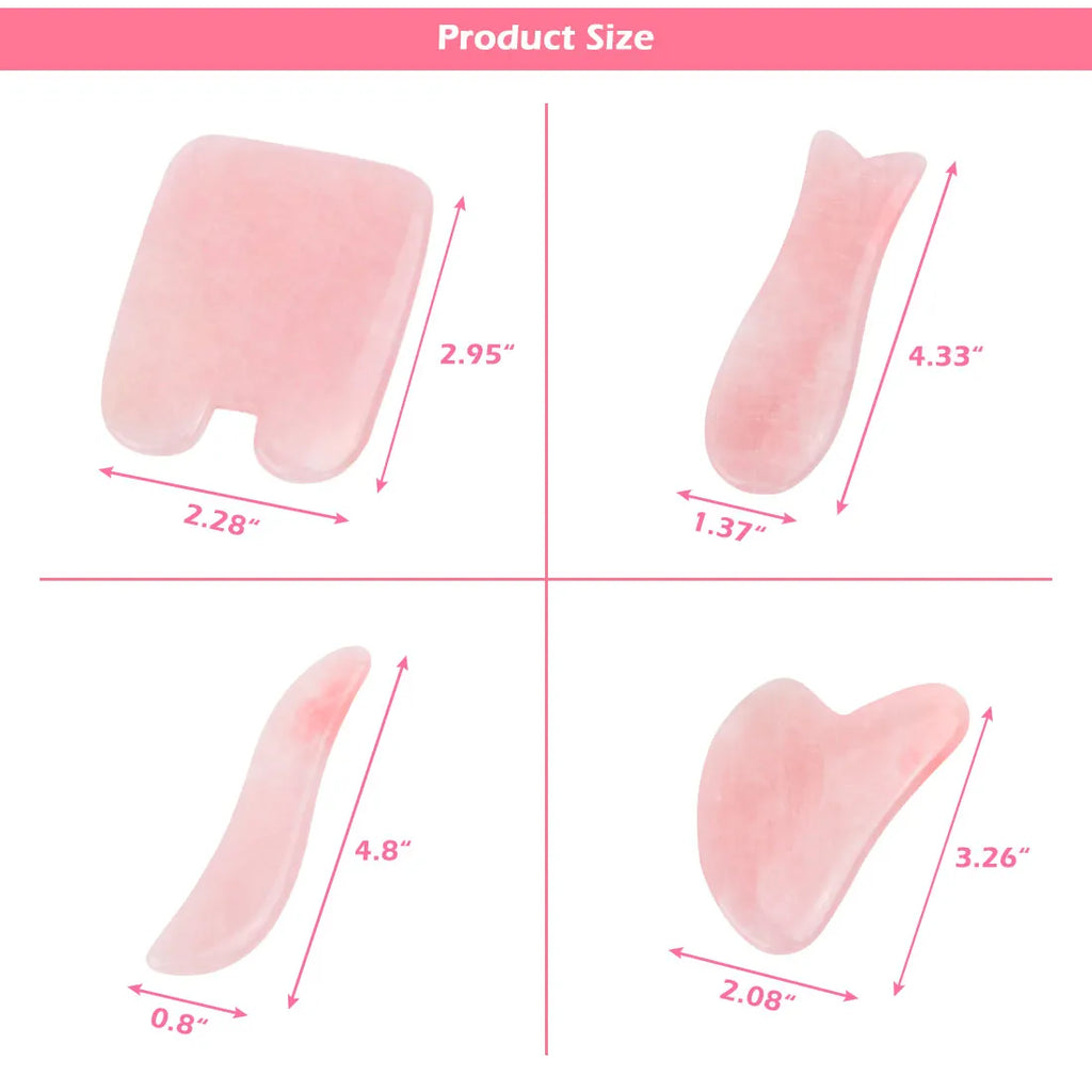 Rose Quartz Face Massager Gua Sha Scraper Natural Jade Stone Skin Care Massager for Body Facial Neck Back Beauty Health Eye SPA